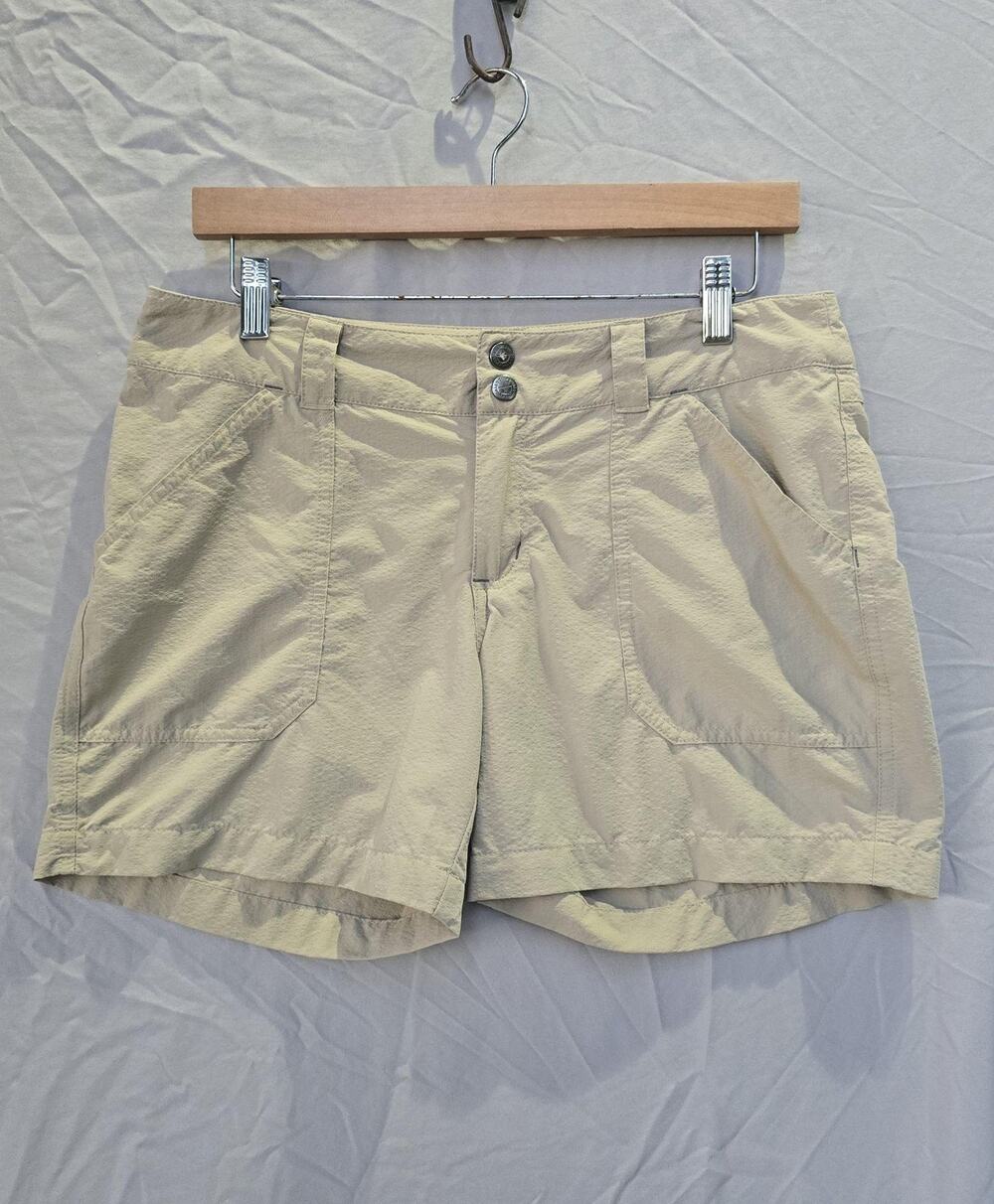Patagonia Shorts Womens 6 Beige Quick Dry Hiking Trail Stretch Outdoor *stain